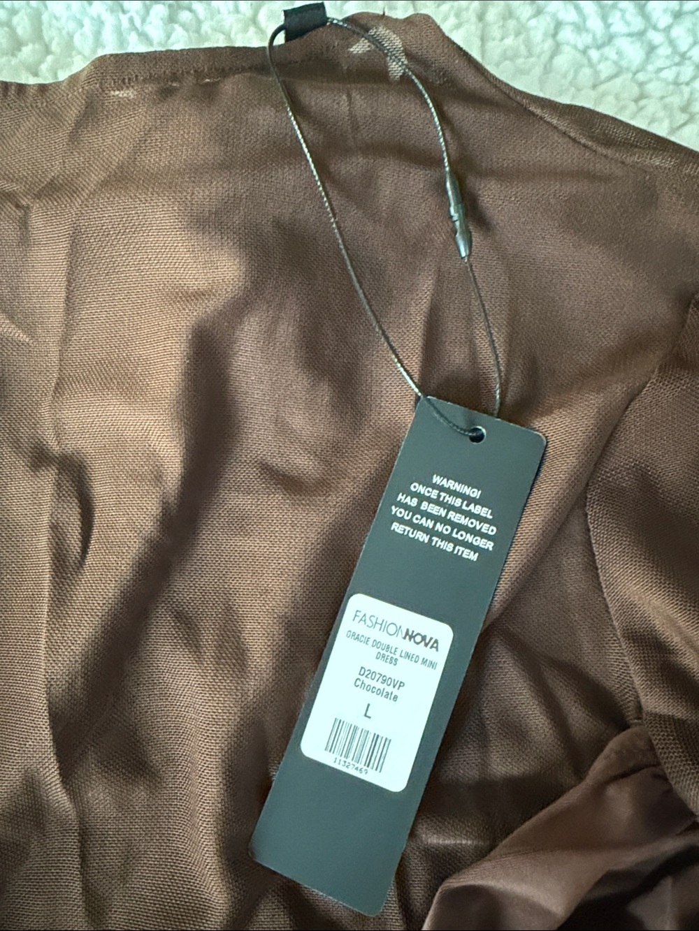Fashion Nova Brown Sheer Cutout Long-Sleeve Mini Dress - Picture 4 of 4